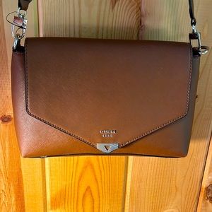 Guess Womens Lottie Faux Leather Envelope Shoulder Handbag